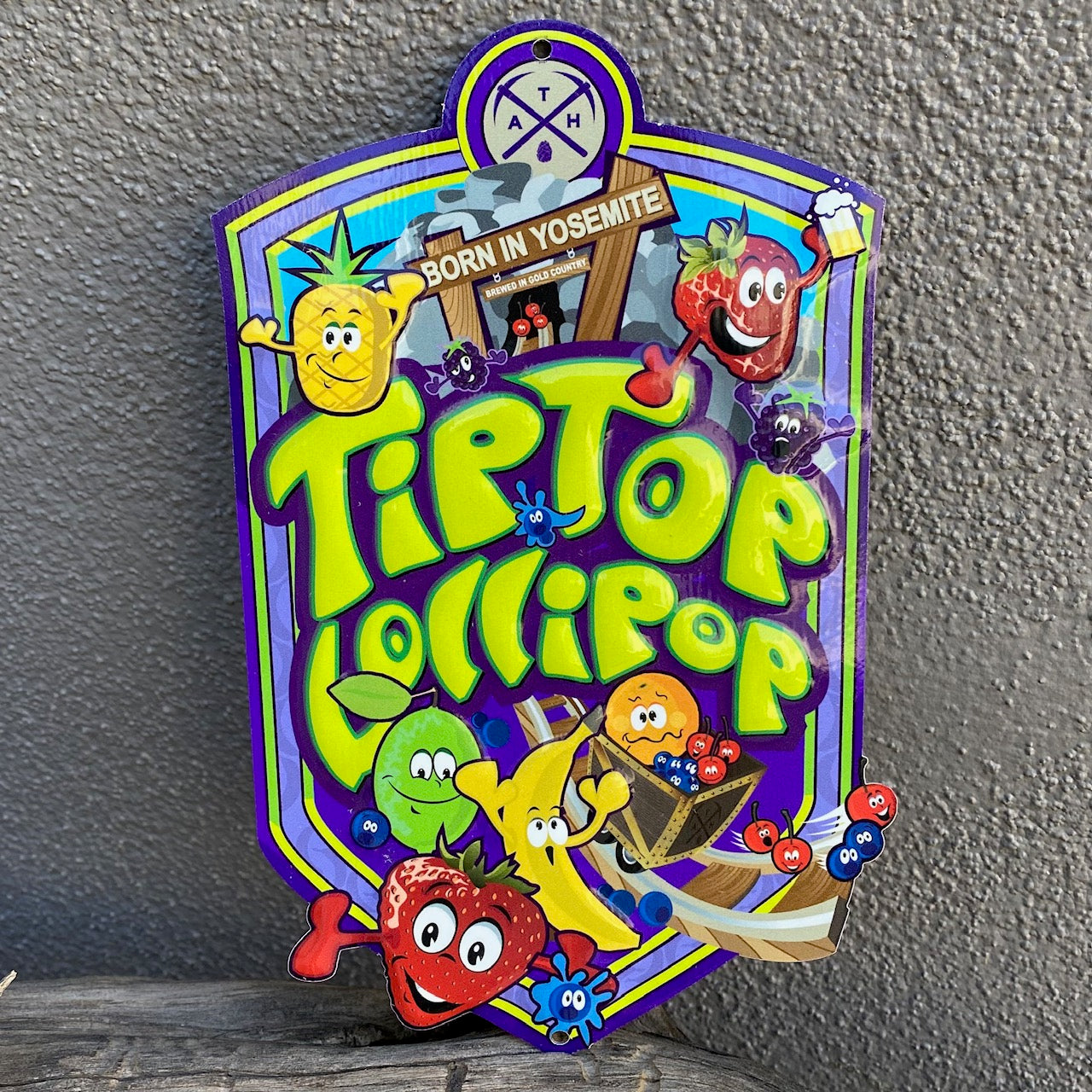 Around the Horn Brewing Co "Tip Top Lollipop" Mini Tacker Collectible Beer Sign Tin Tacker