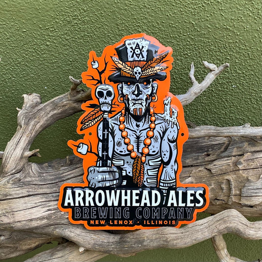 Arrowhead Ales Brewing Co "Killjoy" Mini Tacker Collectible Beer Sign Tin Tacker