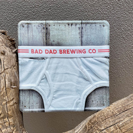 Bad Dad Brewing Co Tighty Whities Mini Tacker Collectible Beer Sign Tin Tacker