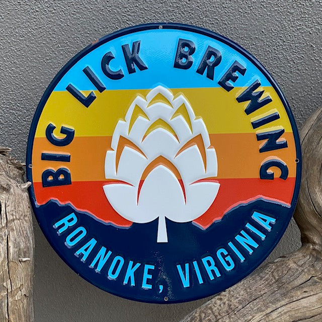 Big Lick Brewing Co Tin Tacker Collectible Rainbow Metal Beer Sign