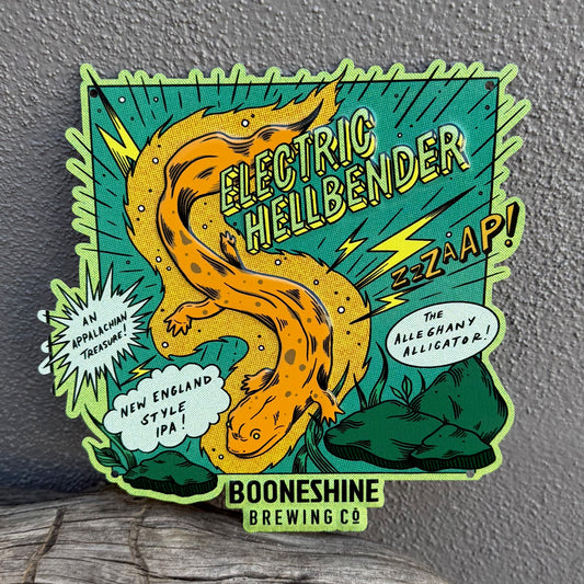 Booneshine Brewing Co "Electric Hellbender" Mini Tacker Collectible Beer Sign Tin Tacker