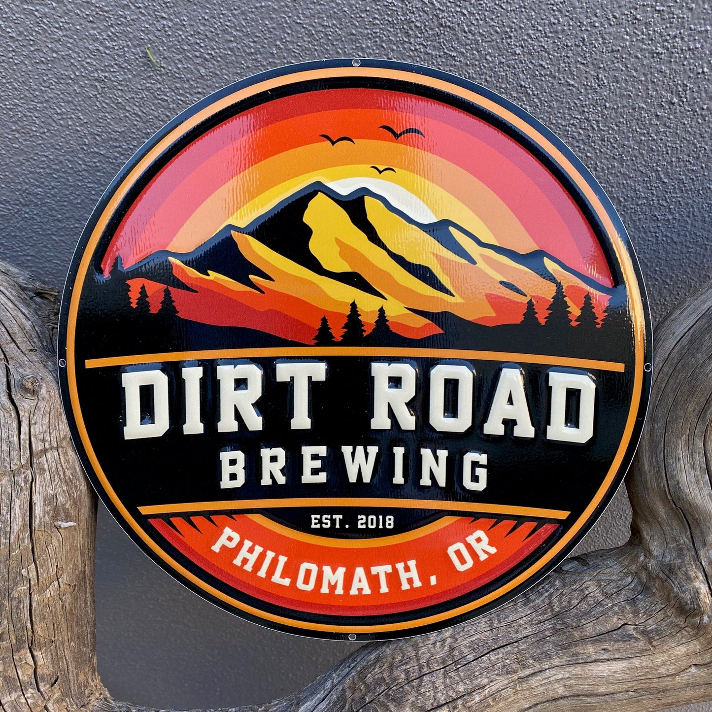 Dirt Road Brewing Co Marys Peak Tin Tacker Metal Beer Sign