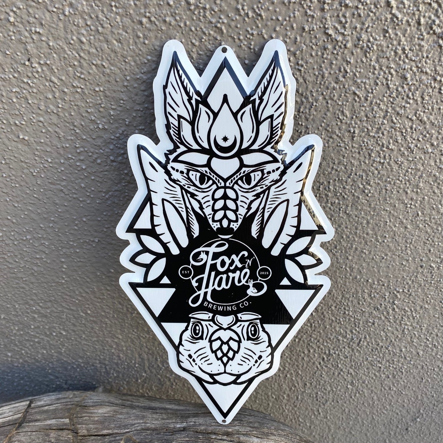 Fox 'n Hare Brewing Co Mini Tacker Collectible Beer Sign Tin Tacker