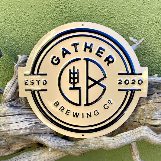 Gather Brewing Co Mini Tacker Collectible Beer Sign Tin Tacker