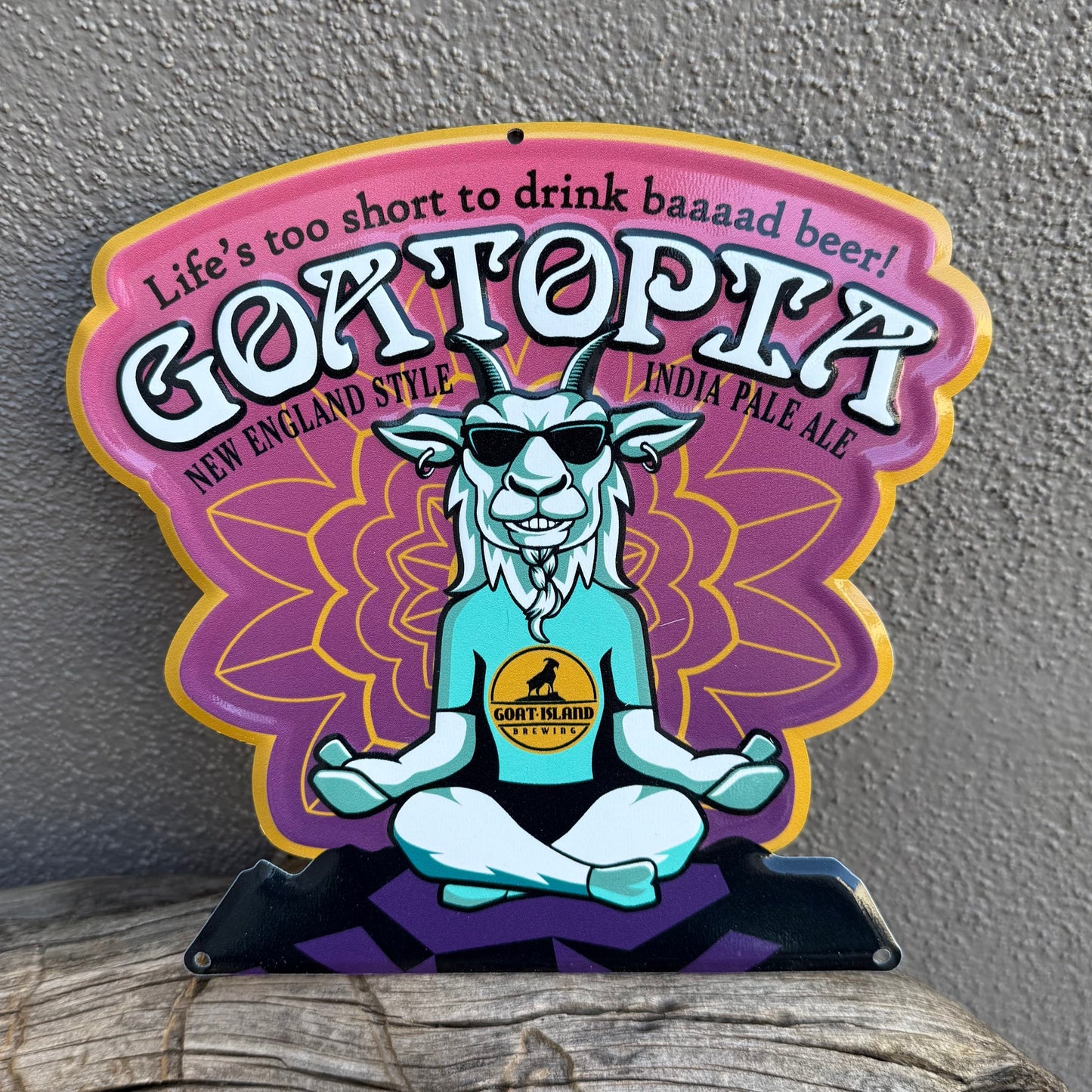 Goat Island Brewery Goatopia Collectible Mini Tacker of the Month May 2025
