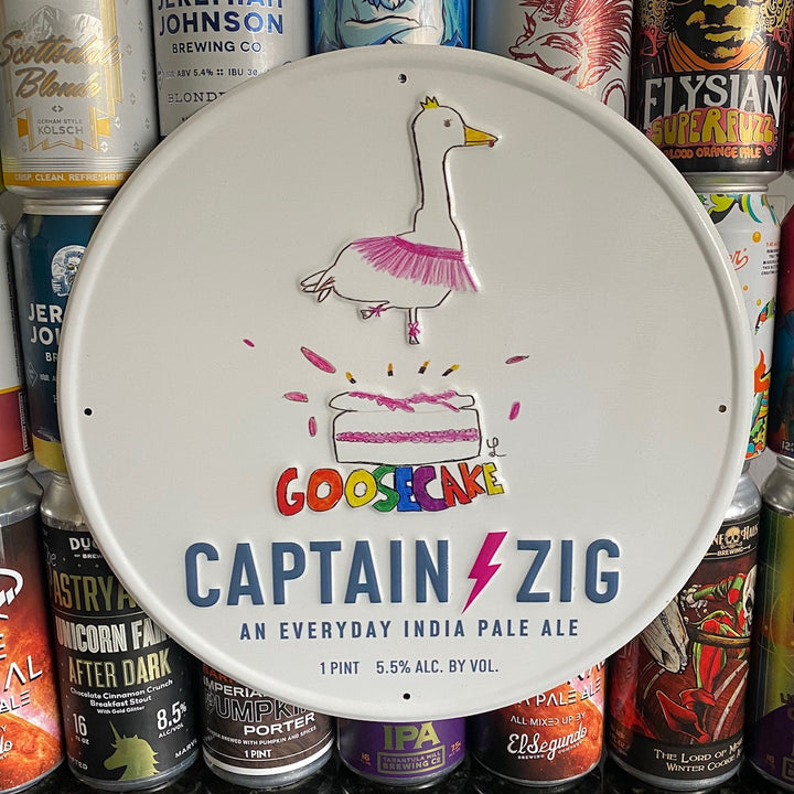 Captain Zig Brewing Co "Goosecake IPA" Tin Tacker Metal Beer Sign