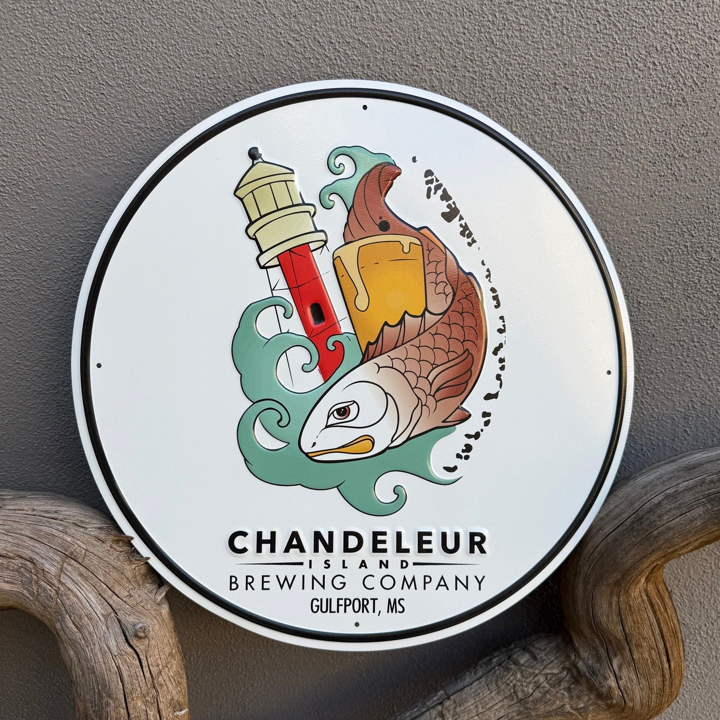 Chandeleur Brewing Co Collectible Tin Tacker Metal Beer Sign