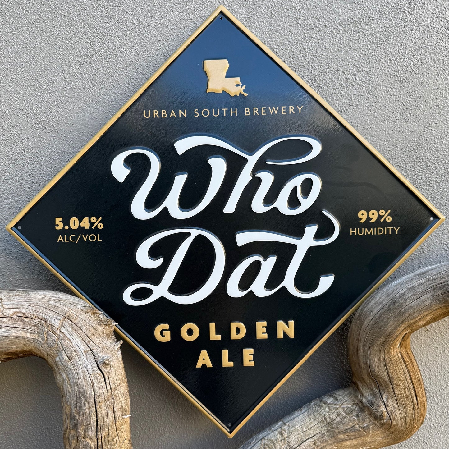 Urban South Brewery Who Dat Tin Tacker Metal Beer Sign