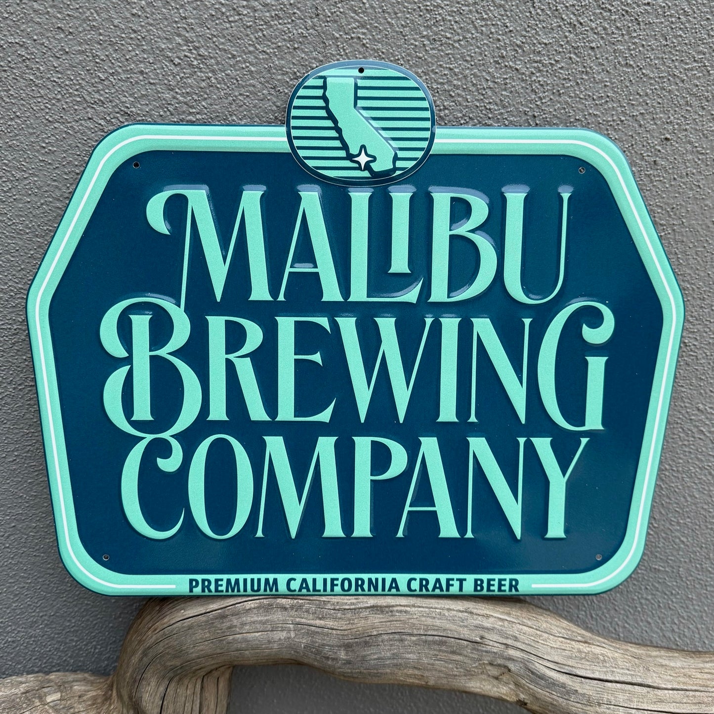 Malibu Brewing Co Tin Tacker Metal Beer Sign