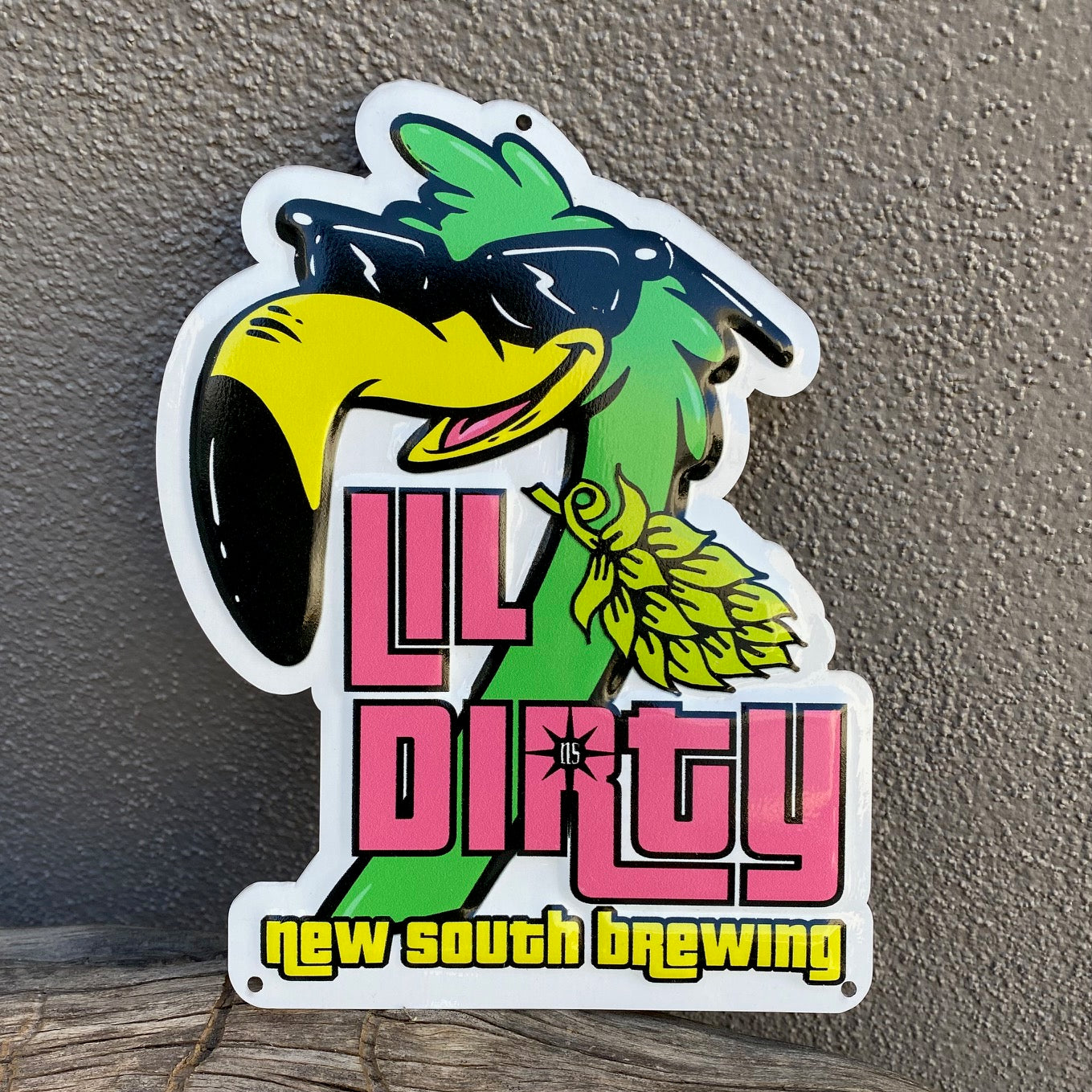New South Brewing Co "Lil Dirty" Mini Tacker Collectible Beer Sign Tin Tacker