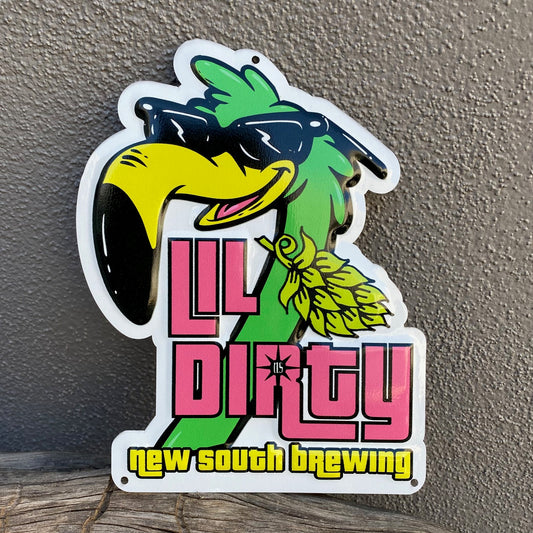New South Brewing Co "Lil Dirty" Mini Tacker Collectible Beer Sign Tin Tacker