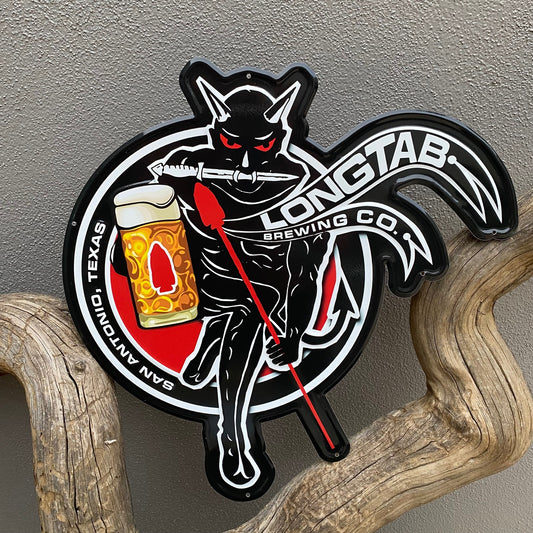 Longtab Brewing Co "Devil's Brigade" Tin Tacker Metal Beer Sign