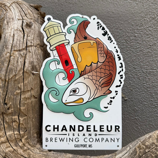 Chandeleur Island Brewing Co Mini Tacker Collectible Beer Sign Tin Tacker