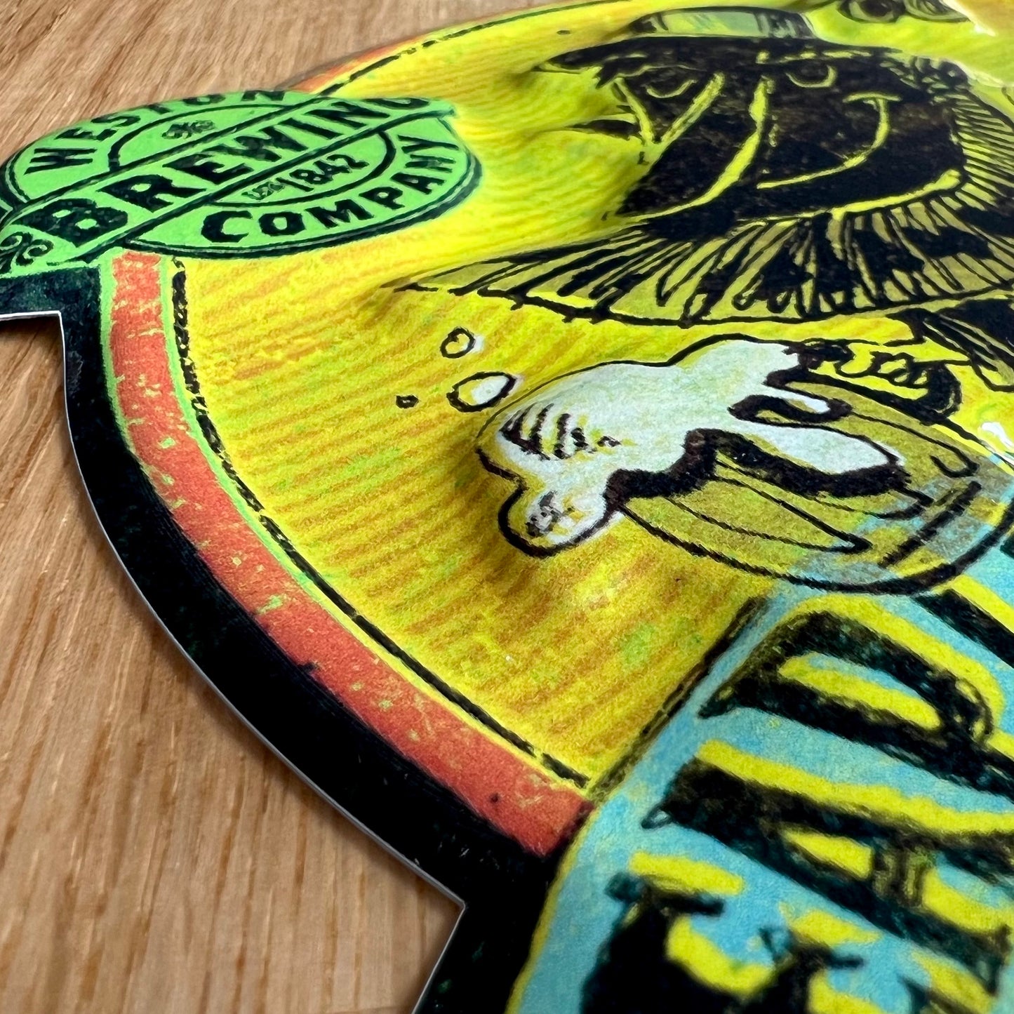 Weston Brewing Co "Leapin' Leprechaun" Mini Tacker Collectible Beer Sign Tin Tacker