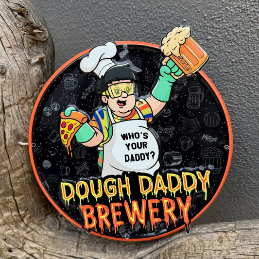 Dough Daddy Brewery Mini Tacker Collectible Beer Sign Tin Tacker