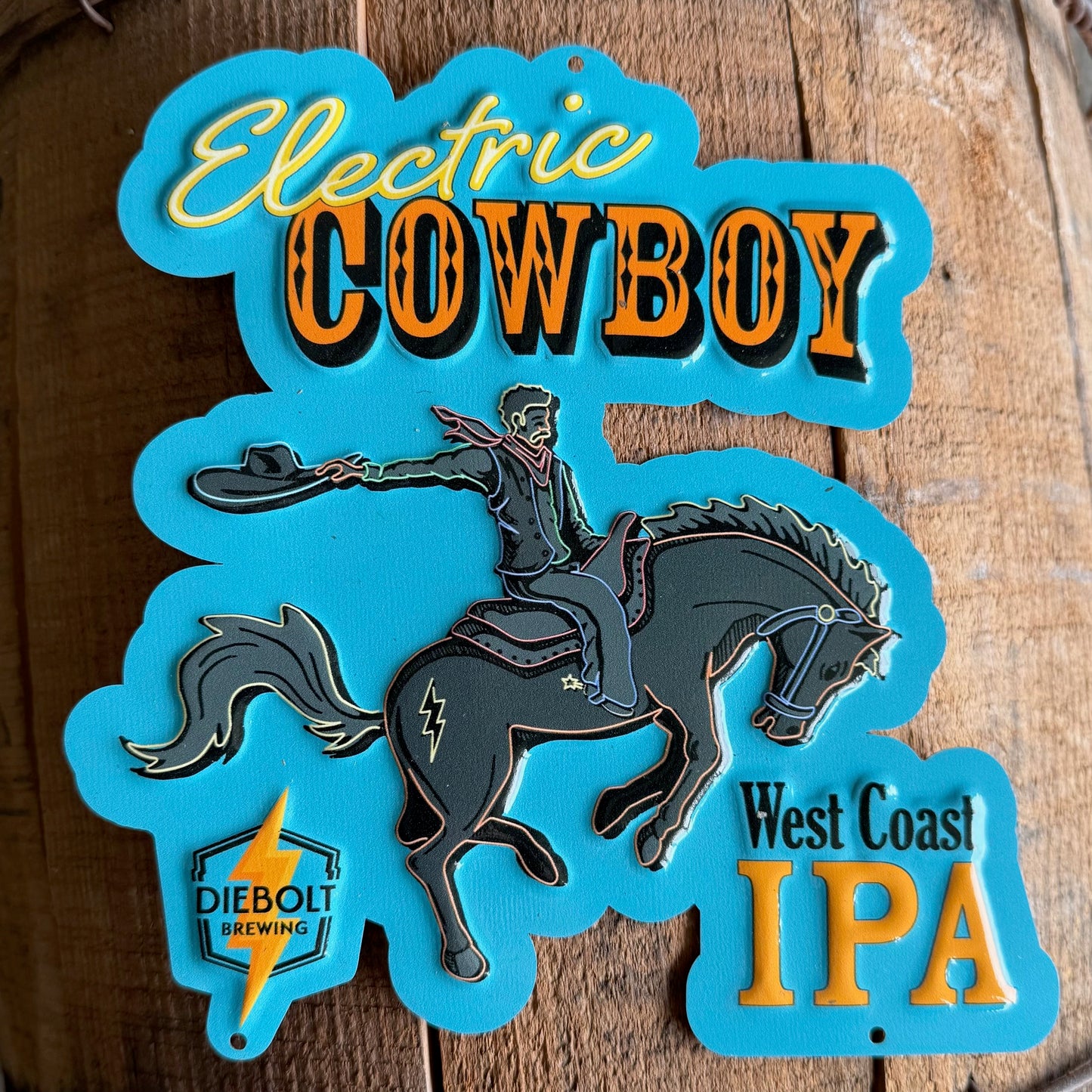 Diebolt Brewing Co Electric Cowboy Mini Tin Tacker