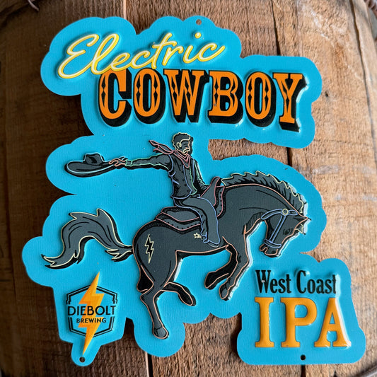 Diebolt Brewing Co Electric Cowboy Mini Tin Tacker