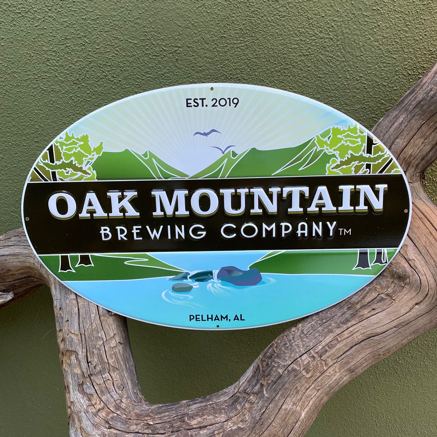 Oak Mountain Brewing Co Tin Tacker Metal Beer Sign