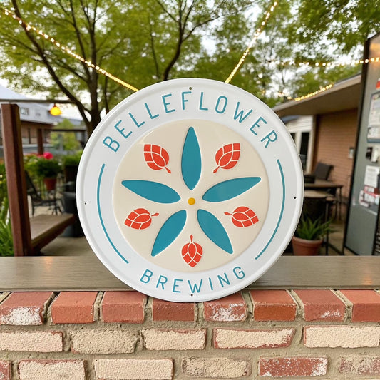 Belleflower Brewing Co Tin Tacker Metal Beer Sign