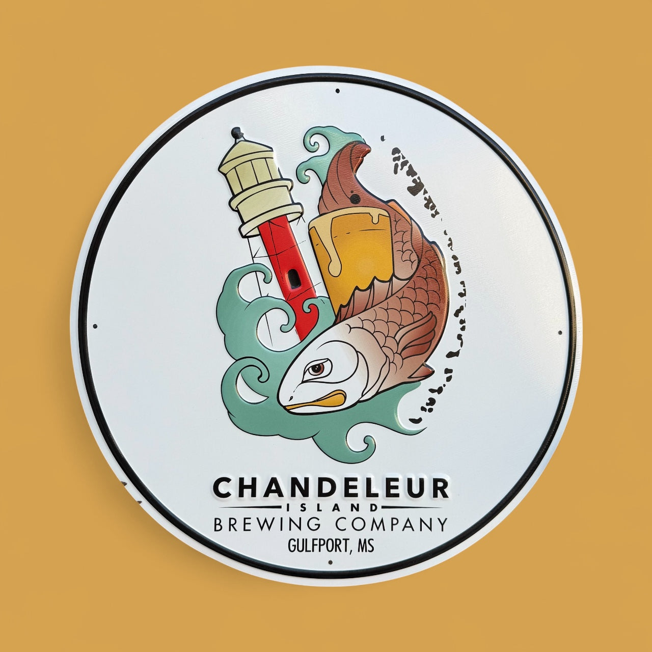 Chandeleur Brewing Co Collectible Tin Tacker Metal Beer Sign