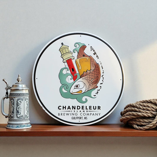 Chandeleur Brewing Co Collectible Tin Tacker Metal Beer Sign