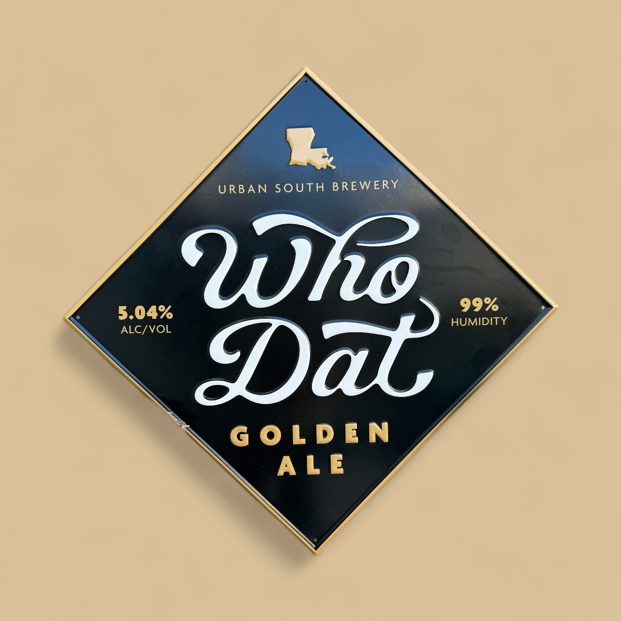 Urban South Brewery Who Dat Tin Tacker Metal Beer Sign