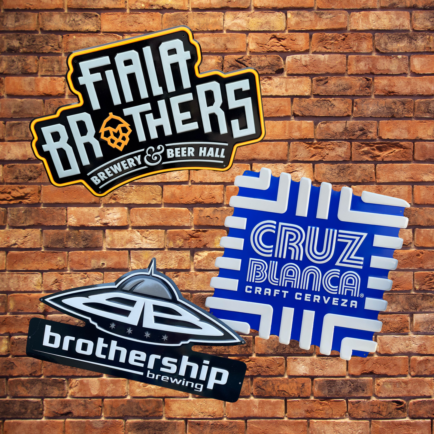 Illinois Craft Beer Collectible Signs Tin Tackers - Set of 3