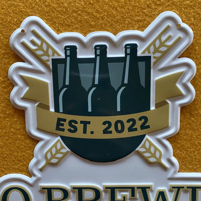 TAQ Brewing Co Tin Tacker Metal Beer Sign