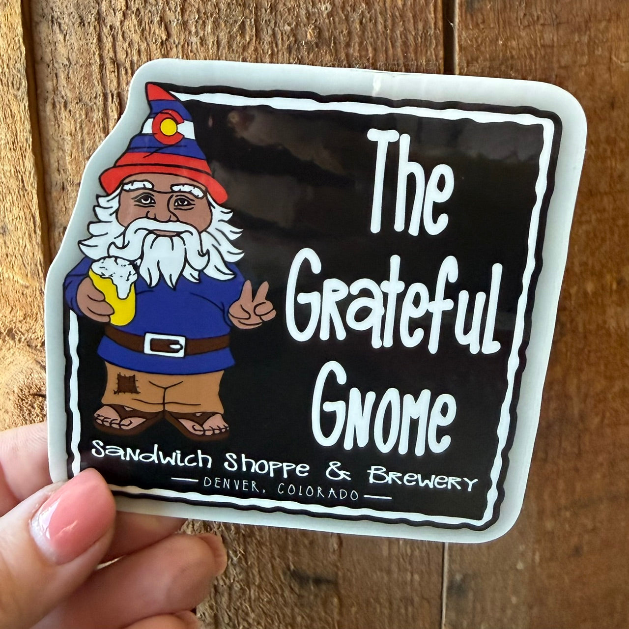 The Grateful Gnome Sandwich Shoppe & Brewery Collectible Beer Sticker