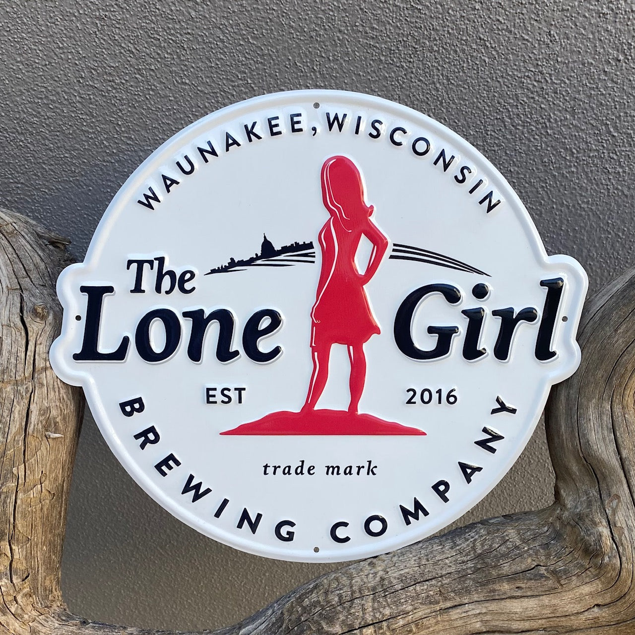The Lone Girl Brewing Co Tin Tacker Metal Beer Sign