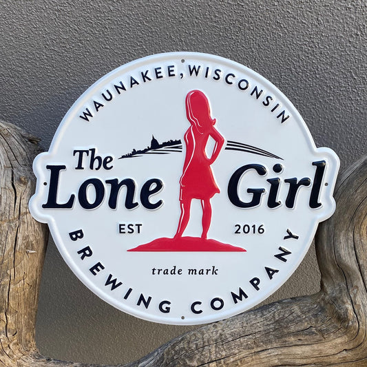 The Lone Girl Brewing Co Tin Tacker Metal Beer Sign