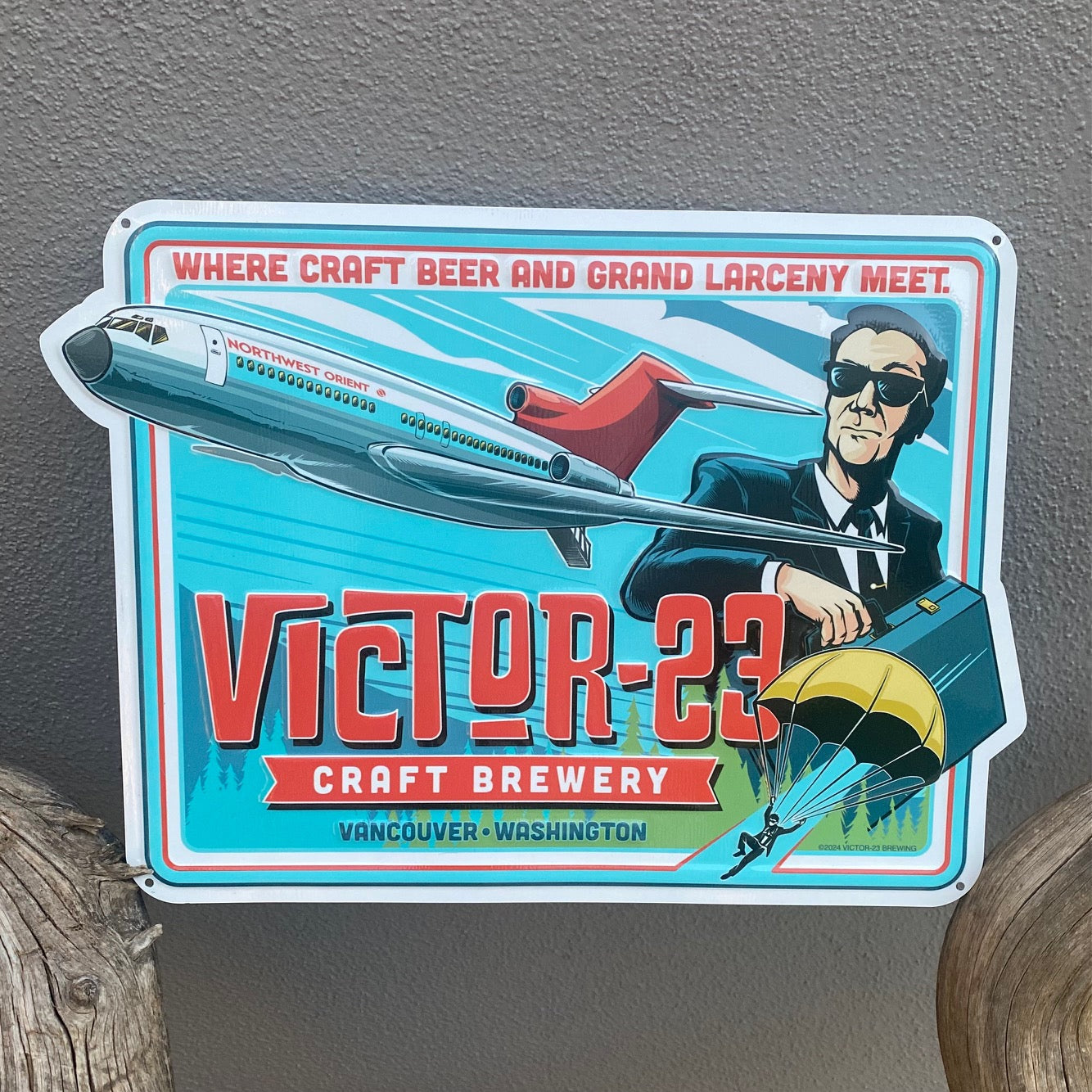 Victor-23 Craft Brewery Tin Tacker Metal Beer Sign