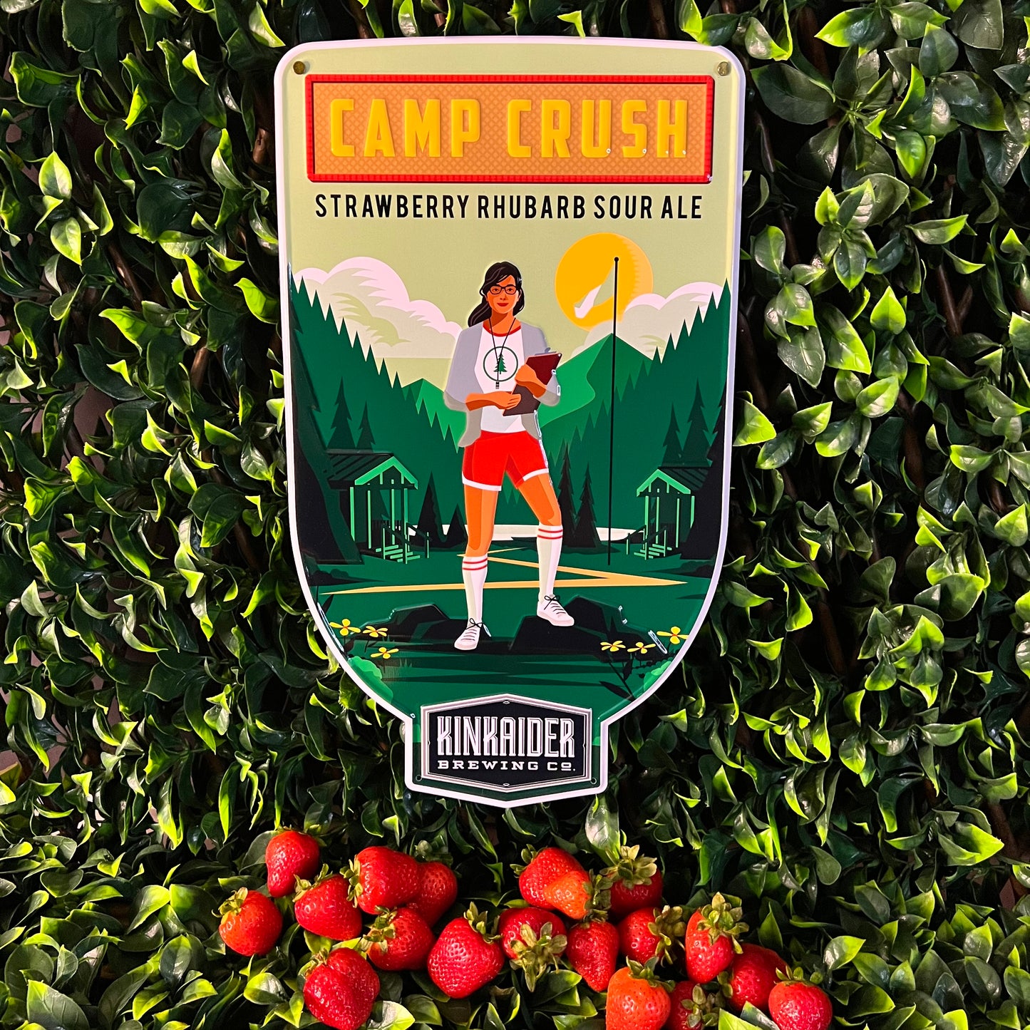 Kinkaider Brewing Co Camp Crush Tin Tacker Metal Beer Sign