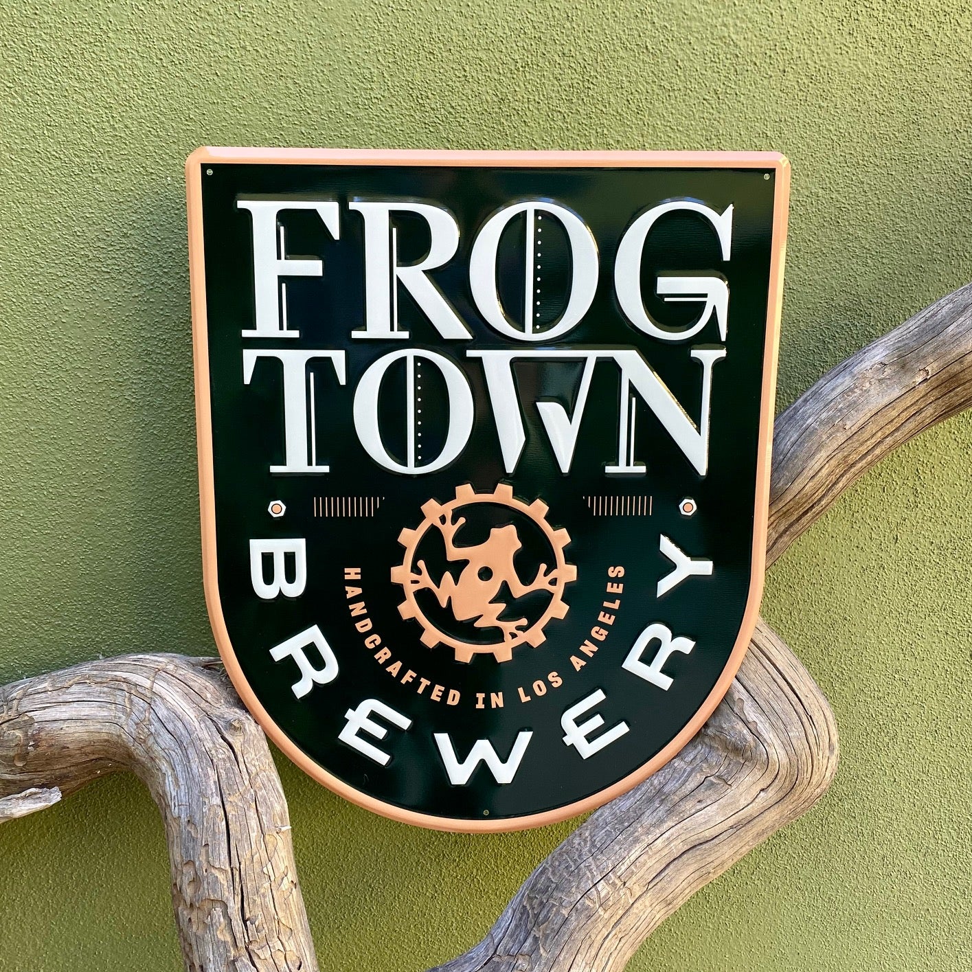 Frogtown Brewery Tin Tacker Metal Beer Sign