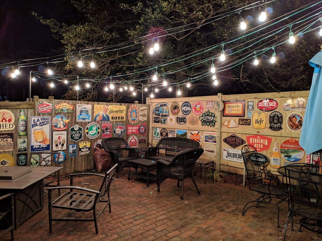 Rad outdoor patio earns owner the title of "Tin Tackers Fan of the Month"