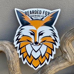 Bearded Fox Brewing Co Tin Tacker Metal Beer Sign