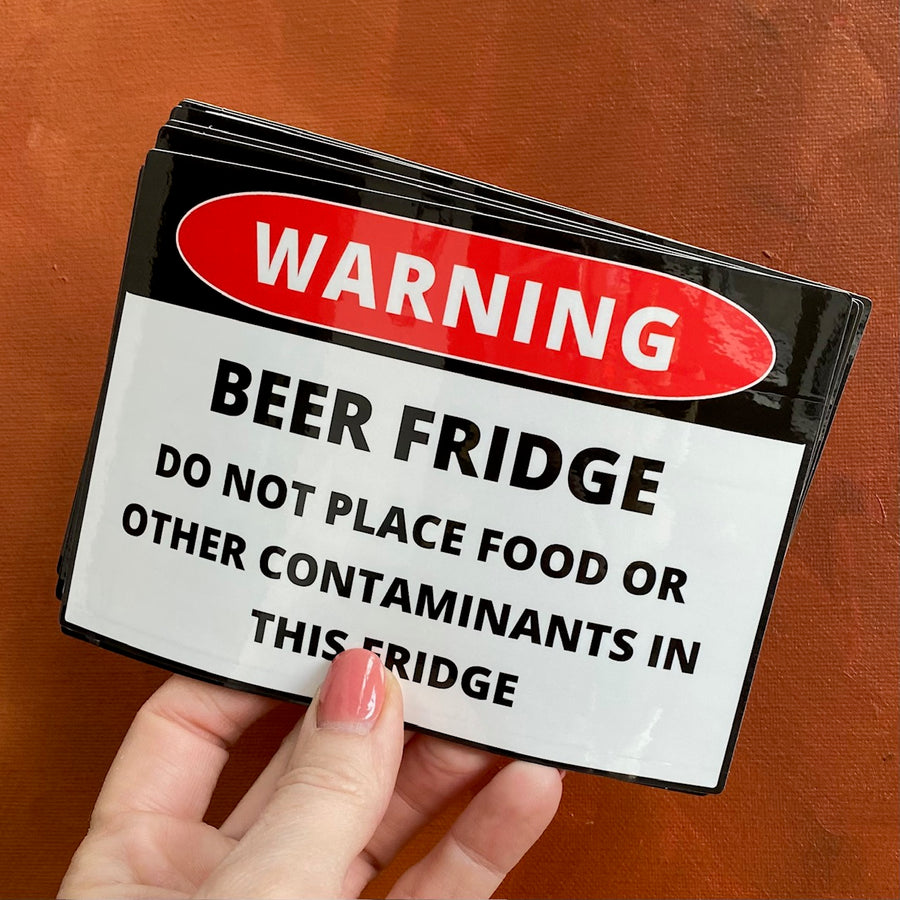 Beer Fridge Warning Label Sticker