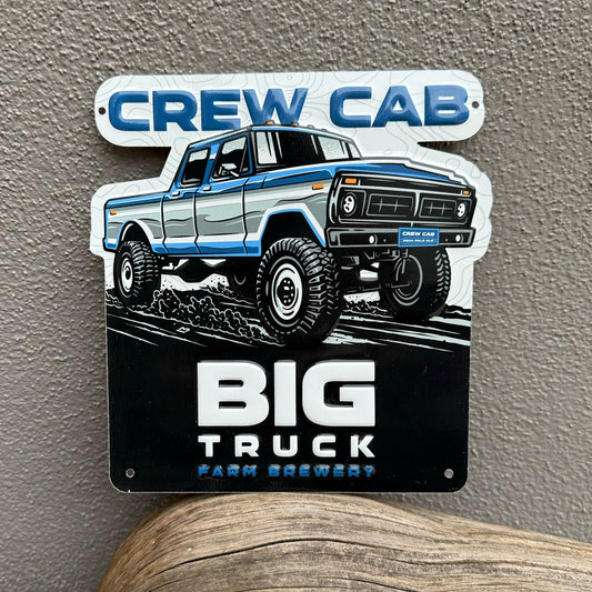 Big Truck Farm Brewery "Crew Cab" Mini Tacker Collectible Beer Sign Tin Tacker