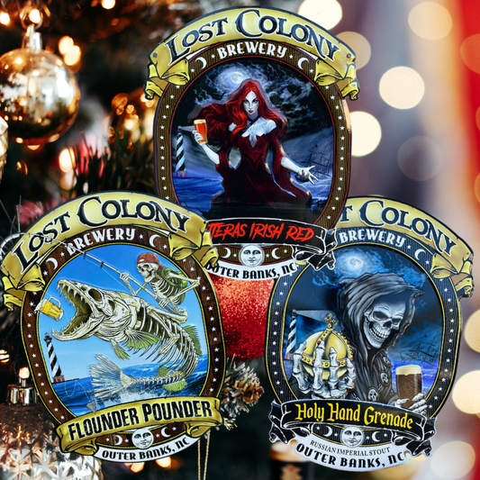 The Lost Colony Trio: Set of 3 Lost Colony Brewery Tin Tacker Metal Beer Signs