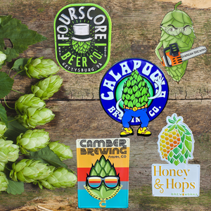 Set of 5 Crazy About Hops Beer Signs Tin Tackers