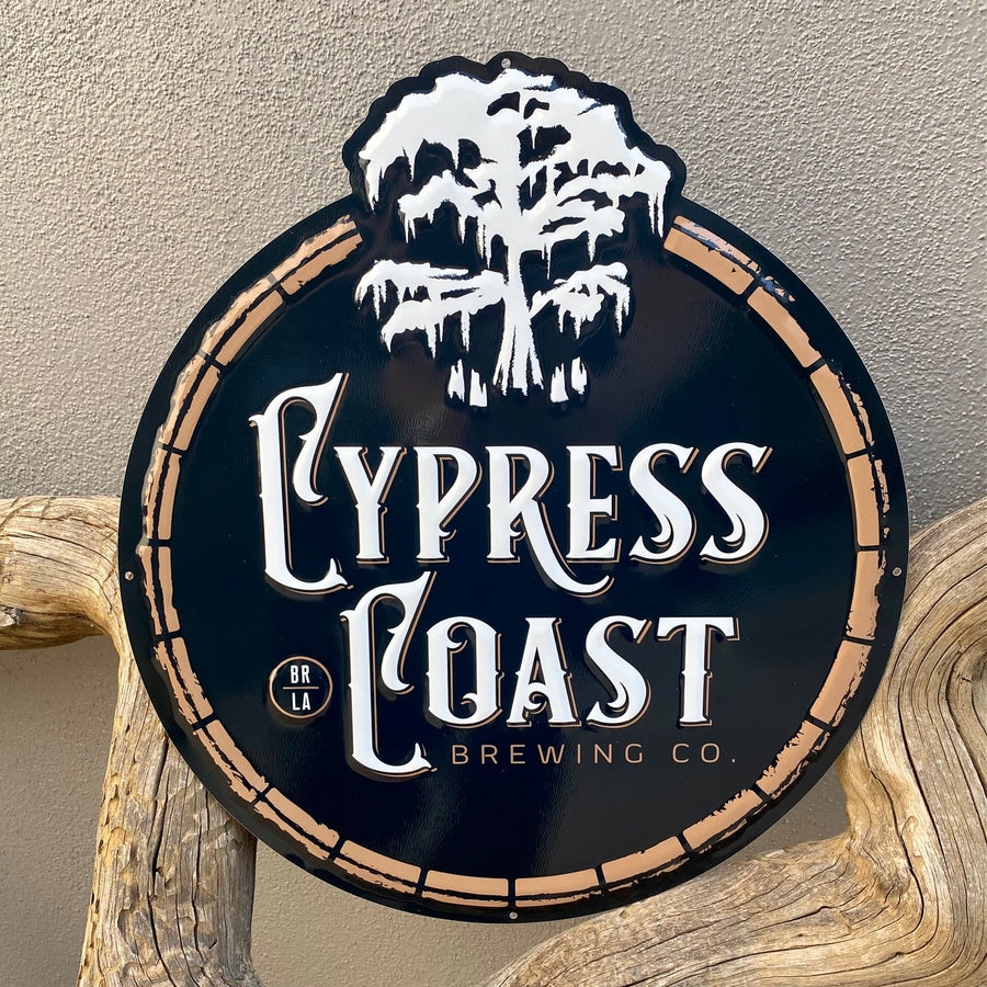 Cypress Coast Tin Tacker Metal Beer Sign