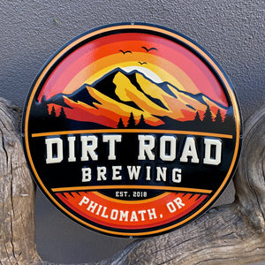 Dirt Road Brewing Co Mountain View Tin Tacker Metal Beer Sign