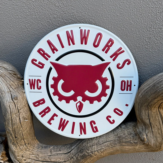 Grainworks Brewing Co Collectible Tin Tacker Metal Beer Sign