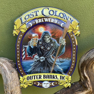 Lost Colony Brewery Outer Banks Tin Tacker Metal Beer Sign