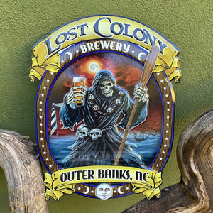 The Lost Colony Duo: Set of 2 Lost Colony Brewery Tin Tacker Metal Beer Signs