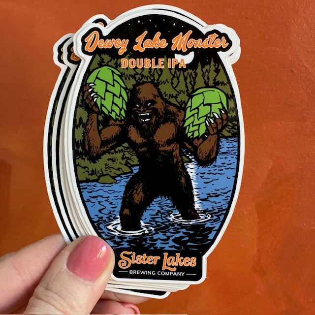 Sister Lakes Brewing Co Dewey Lake Monster Sticker