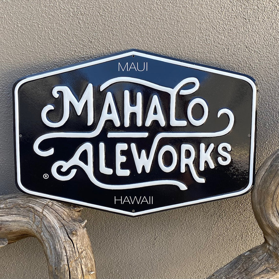 Mahalo Aleworks Tin Tacker Metal Beer Sign