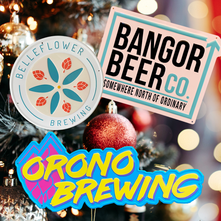 Maine Collectible Craft Beer Signs Tin Tackers - Set of 3