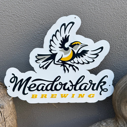 Meadowlark Brewing Co Collectible Tin Tacker Metal Beer Sign