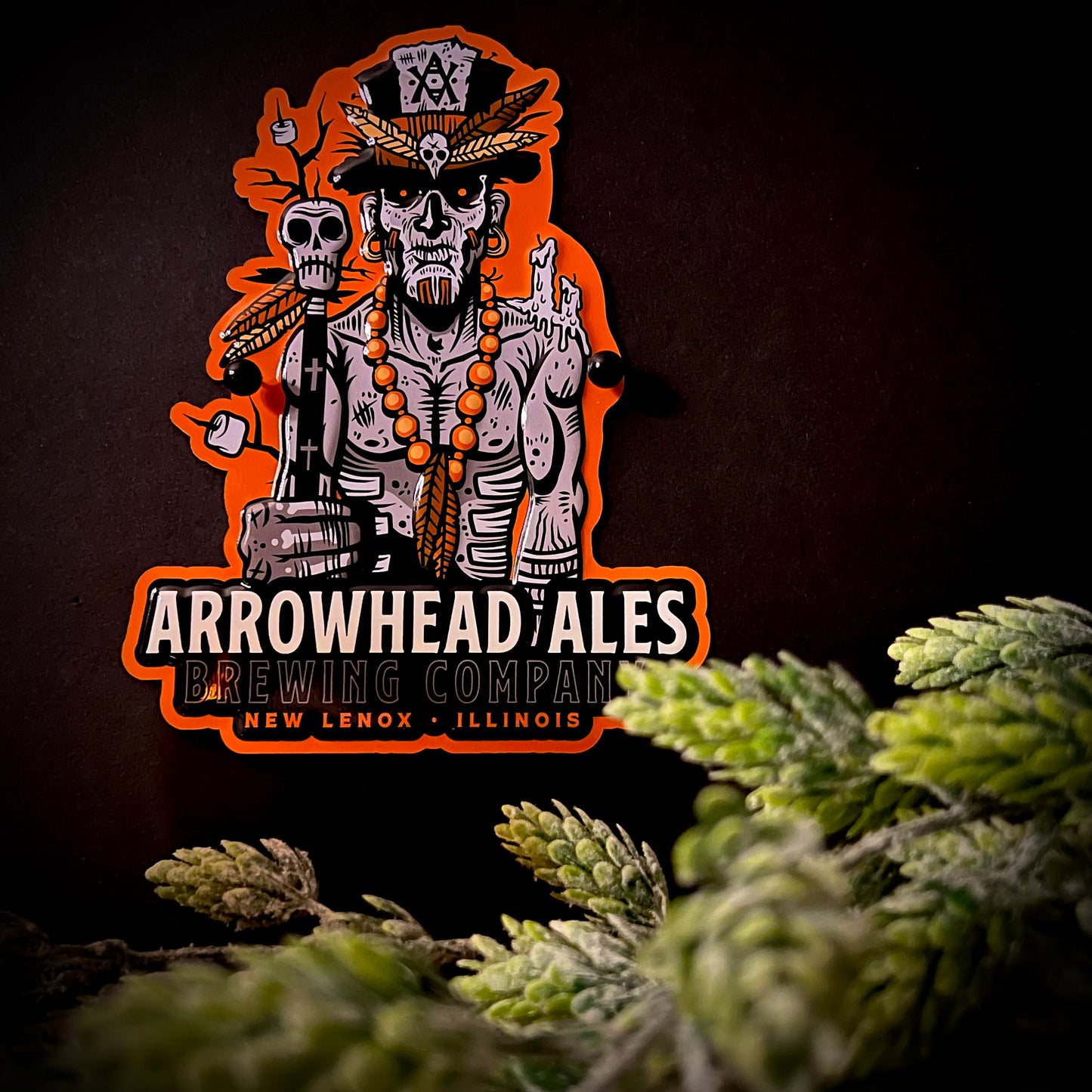 Arrowhead Ales Brewing Co "Killjoy" Mini Tacker Collectible Beer Sign Tin Tacker